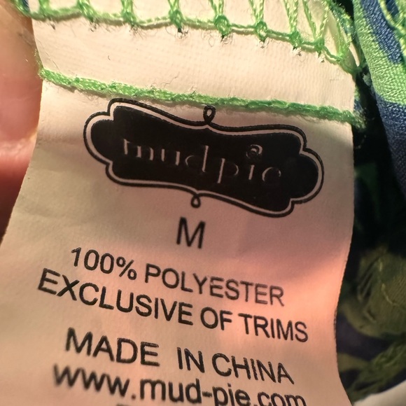 MUD PIE Green and Blue Patterned Sleeveless Dress size medium - Picture 6 of 6